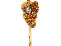 Victorian Replica Gold Nugget & Natural Diamond Tie Pin