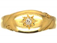 Victorian 18ct Gold Gypsy Ring set with a Diamond