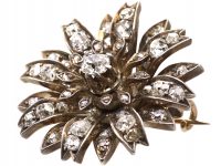 Victorian Diamond Flower Brooch