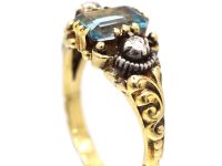 Early 20th Century 14ct Gold, Aquamarine & Diamond Ring
