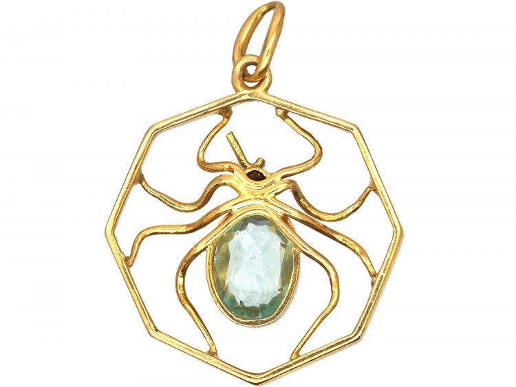 Edwardian 14ct Gold Spider Pendant