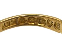 Late Georgian 18ct Gold & Black Enamel Ring Set With a Garnet