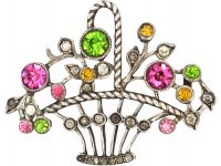 Edwardian Silver & Paste Giardinetti Brooch