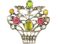 Edwardian Silver & Paste Small Giardinetti Brooch