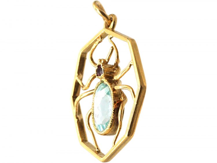 Edwardian 14ct Gold Spider Pendant