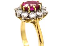18ct Gold, Ruby & Diamond Cluster Ring by Boodle & Dunthorne