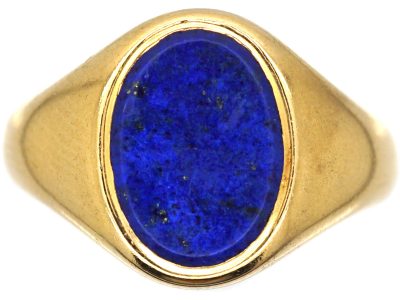 Early 20th Century 18ct Gold Signet Ring set with Lapis Lazuli