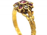 Regency 18ct Gold, Ruby & Diamond Cluster Ring