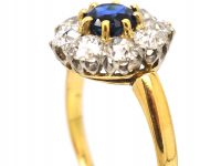 Early 20th Century 18ct Gold, Sapphire & Diamond Cluster Ring