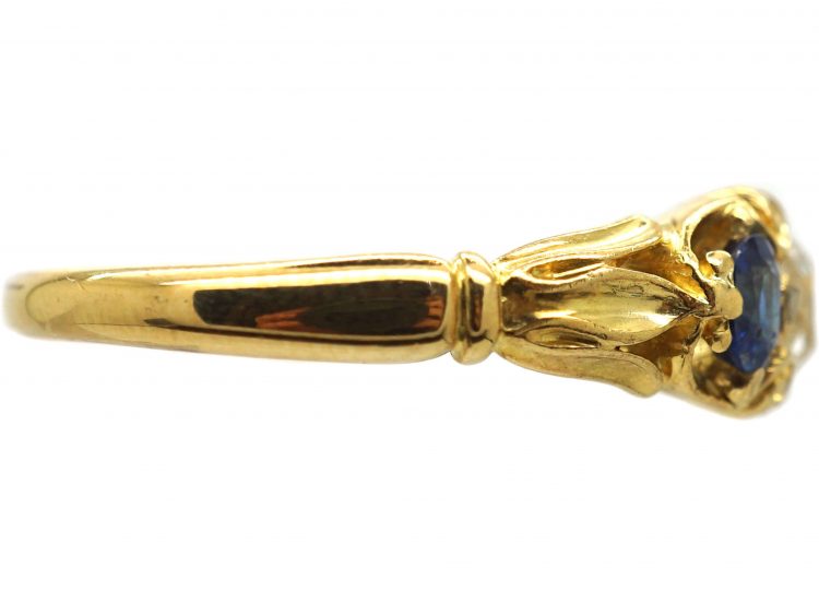 Edwardian 18ct Gold, Sapphire & Diamond Three Stone Ring