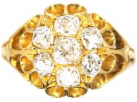 Victorian 18ct Yellow Gold & Diamond Cluster Ring