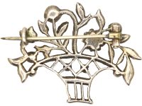 Edwardian Silver & Coloured Paste Giardinetti Brooch