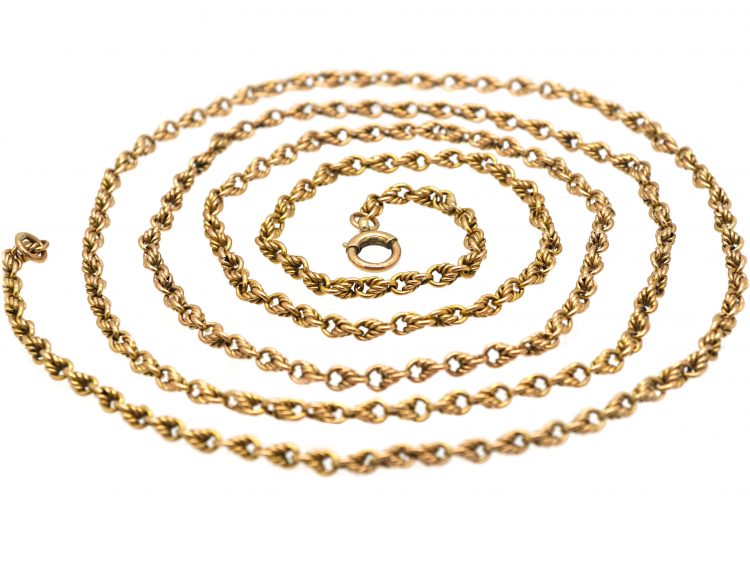 Edwardian 9ct Gold Medium Length Prince of Wales Twist Chain
