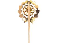 Early 20th Century 14ct Two Colour Gold Laure Leaf Tie Pin set with a Diamond