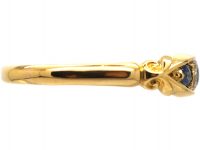 Victorian 18ct Gold, Sapphire & Diamond Boat Shaped Ring