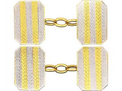 Art Deco 18ct Gold & Platinum Cufflinks