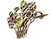 Edwardian Silver & Paste Small Giardinetti Brooch