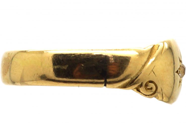 Victorian 18ct Gold Gypsy Ring set with a Diamond