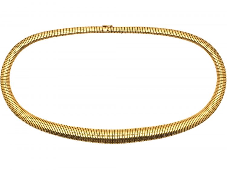 Retro 18ct Gold Tubo-Gas Collar