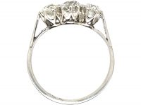 Art Deco Platinum, Three Stone Diamond Ring