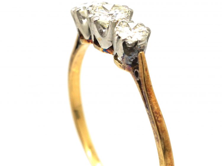 Early 20th Century 18ct & Platinum, Three Stone Diamond Ring