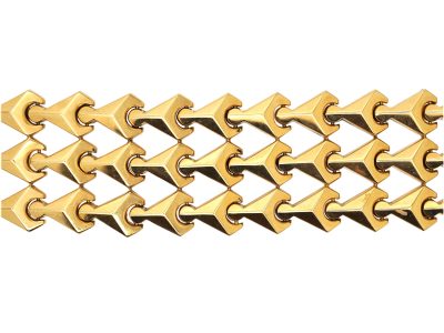 1970s 18ct Gold Wide Articulated Bracelet