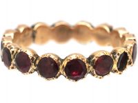 Georgian 9ct Gold Almandine Garnet Eternity Ring