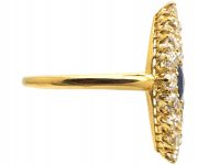 Victorian 18ct Gold Marquise Ring set with a Sapphire & Diamonds
