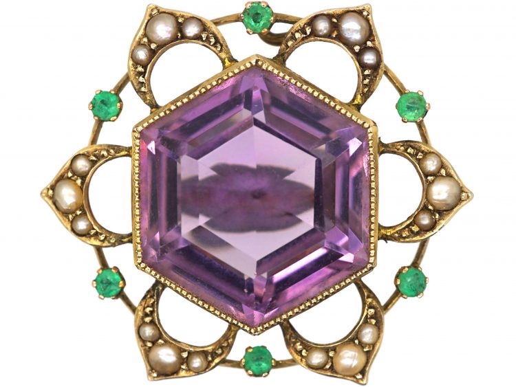 Edwardian 9ct Gold Suffragette Brooch/ Pendant