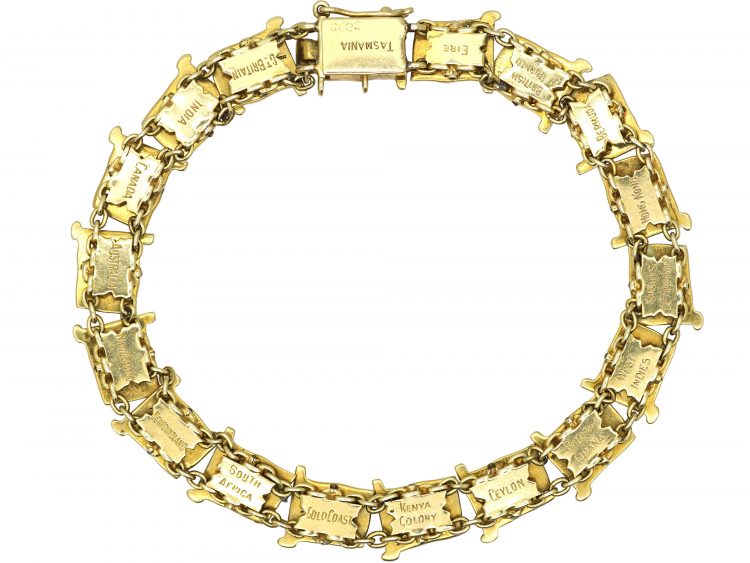14ct Gold & Enamel Commonwealth Flags Bracelet
