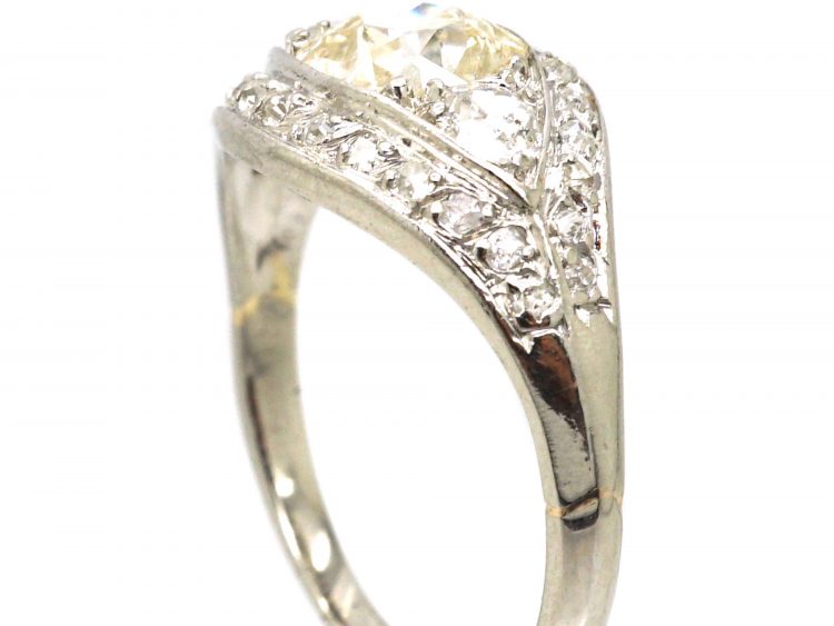 Art Deco Platinum & Old Mine Cut Diamond Ring