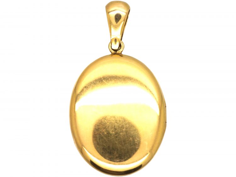 Victorian 15ct Gold Oval Locket with Flower Garland Motif