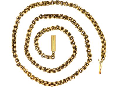 Victorian 15ct Gold Large Link Chain with Barrel Clasp