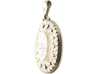 Victorian Oval Silver Locket with Swallow Motif