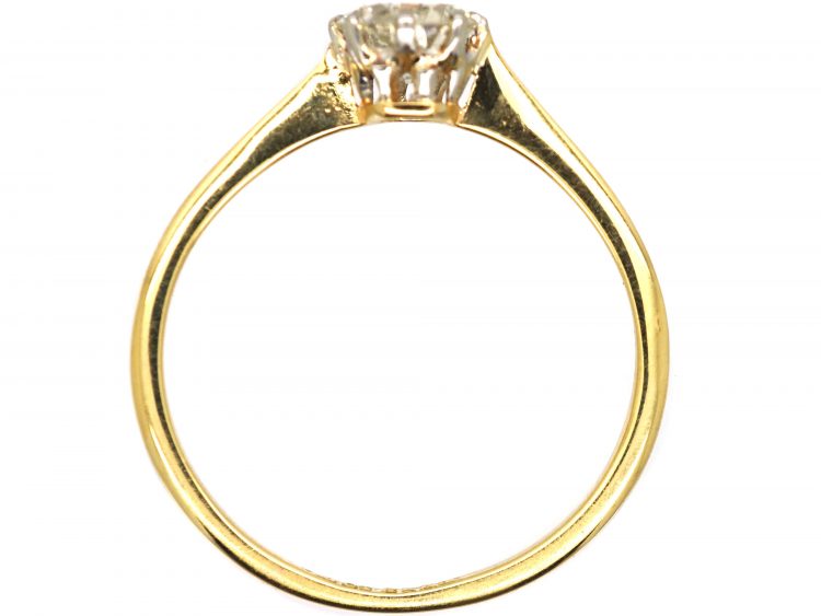 Early 20th Century 18ct Gold & Platinum, Diamond Solitaire Ring