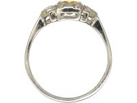 18ct White Gold, Yellow Sapphire & Diamond Ring