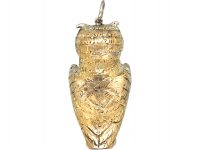 Victorian Owl Pendant set with Rose Cut Diamonds & Green Garnets