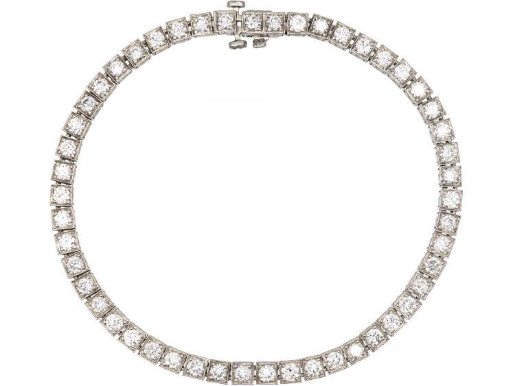 Platinum & Diamond Line Bracelet by Sophia D