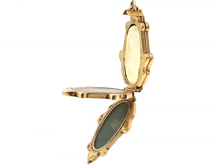 19th Century Swiss 14ct Gold & Enamel Family Locket with Six Compartments