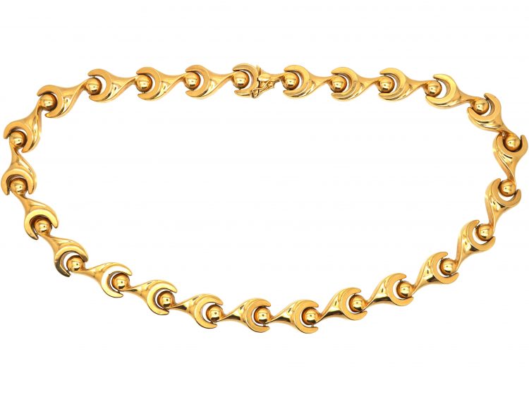 Italian 1970s 18ct Gold Articulated Collar