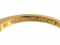 Victorian 18ct Gold Marquise Ring set with a Sapphire & Diamonds