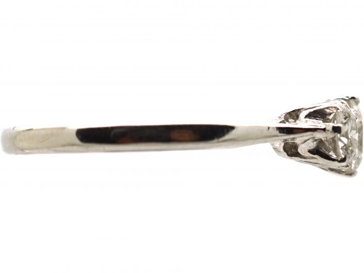 Art Deco Platinum, Three Stone Diamond Ring