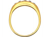 Edwardian 18ct Gold & Diamond Five Stone Boat Shaped Ring