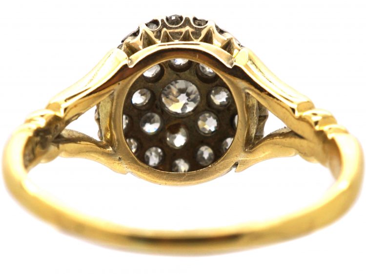 Edwardian 18ct Gold & Diamond Cluster Ring