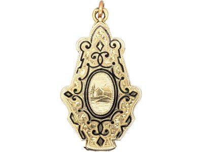 19th Century Swiss 14ct Gold & Enamel Family Locket with Six Compartments