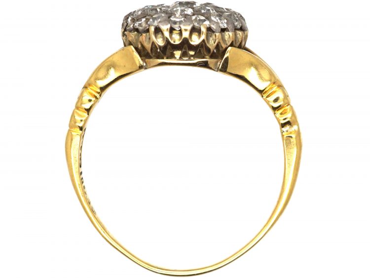 Edwardian 18ct Gold & Diamond Cluster Ring