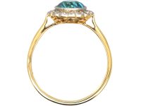 Edwardian 18ct Gold & Platinum, Zircon & Diamond Cluster Ring