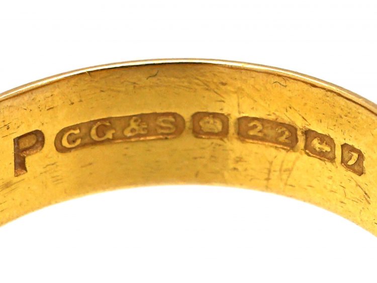 Mid 20th Century 22ct Gold & Platinum Wedding Ring by Charles Green & Sons