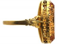 Victorian 18ct Gold Ring set with a Large Imperial Topaz