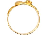 Victorian 18ct Gold Double Snake Ring set with Diamonds
